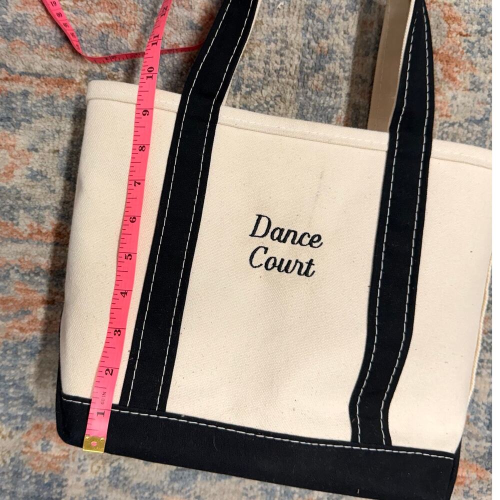VTG 90's L.L. Bean Boat & Tote Canvas Bags SET OF 2 Dance Court Black Handles - Picture 15 of 15
